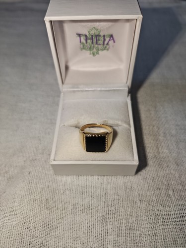 9ct gold onyx - onyx, ring