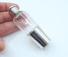 Fine Antique French silver and glass opera or Absinthe pocket hip Flask TOURON