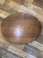 Salvaged Antique Oak Wood Furniture Oval Table Top Restoration Upcycle Project