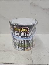 Matt Black Paint Rustins Quick Dry 2.5Lt Smooth Finish for Wrought Iron (DENT)