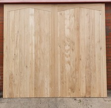 Oak V Top Wooden Garage Doors