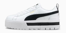 Puma Womens Mayze Leather Trainers / White-Black / RRP £90