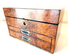 19th Century Burr Walnut Homeopathic Apothecary Box With Retailers Label