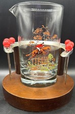 Vintage Fox Hunting Glass