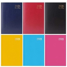 2026 Desk Diary A5 Day A Page Hard Back Casebound Office Organiser Year Planner