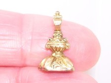 Fine Antique Georgian Shield Rock Crystal Foil Back 9ct Gold Seal Fob Pendant