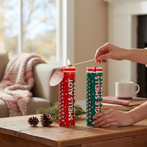 Glass tube advent candle - glass,