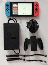 Nintendo Switch Console 32GB Neon Blue & Red Joy-Cons Bundle Very Good Condition