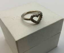 PANDORA S925 ALE Cubic Zirconia Open Heart Ring size k