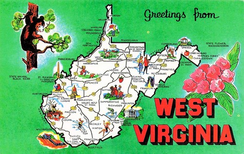 West virginia state map - virginia,