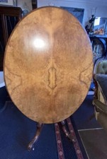 Antique Victorian  Oval Shape  Tilted Top Walnut Break Fast Table