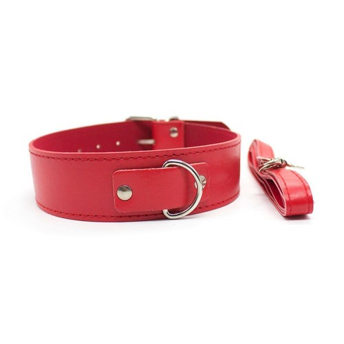 Red faux leather bondage - faux,
