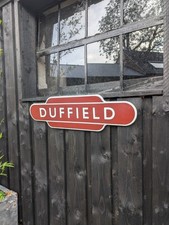DUFFIELD totem enamel sign British Rail station BR sign train sign DERBYSHIRE 