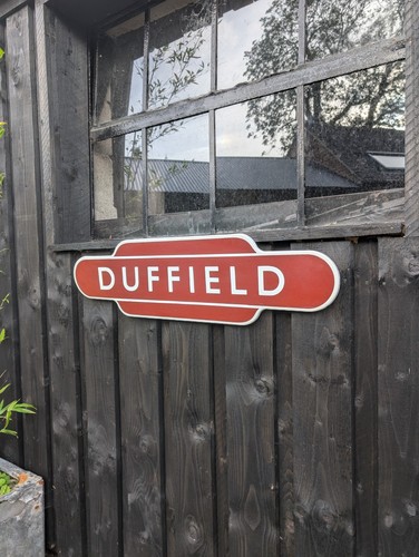 Duffield totem enamel sign - totem,