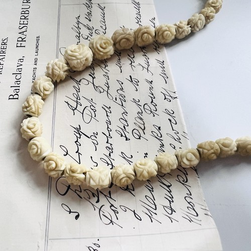 Antique bovine carved beaded - antique,