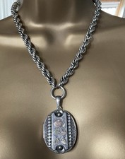Adie & Lovekin Victorian Silver Victorian locket with Silver rope  chain c1883 