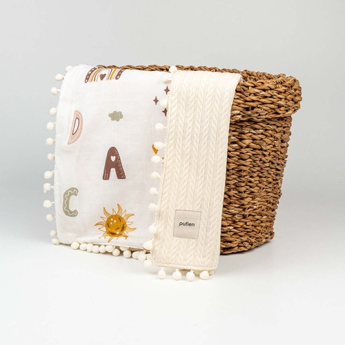 Kids blanket letter patterned - blanket,