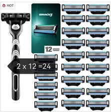 24 Razor Blades  Pack For Gillette Mach 3 Christmas Stocking Filler  2 X 12