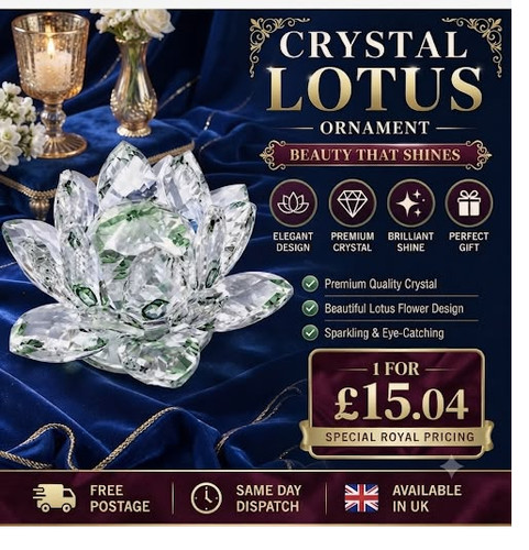 Crystal lotus ornament - lotus, –