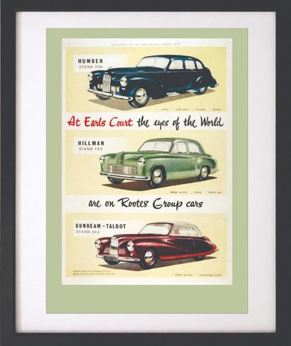 Framed print rootes cars - a3,