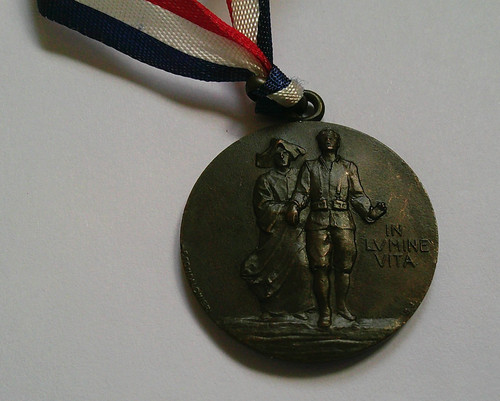 Italian bronze tribute medal - ,