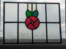 Renovated Pretty Compact Edwardian Stained Glass Window Panel