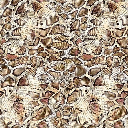 Cotton fabric brown snake - fabric,