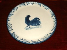 PURBECK POTTERY BOURNEMOUTH 8" PLATE BLUE HEN COCKEREL SELLING FOR CHARITY