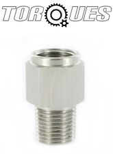 1/8" NPT Male to M10x1.0 Female Stainless Steel Oil Pressure Gauge Adapter