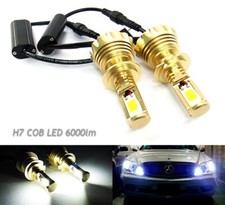 2 H7 High Power 60W COB LED HeadLight Daytime Fog Light 499 Bulb No Error 6000lm