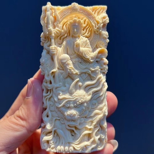 Tagua nut ksitigarbha pendant - tagua,