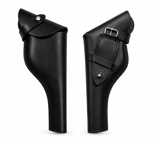 Black leather gun holster - gun,
