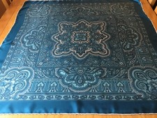 ITALIAN VINTAGE HAND ROLLED PAISLEY SILK SCARF.  VGC.  30 x 30 INCHES.   #