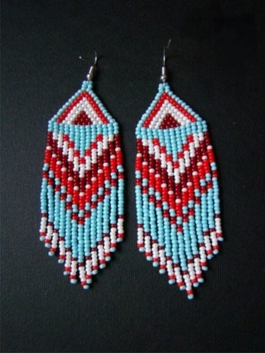 Tribal earrings native large - earrings,