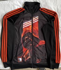 Rare Adidas Star Wars Darth Vader Jacket Superstar Black mens TT Stripes-Uk M