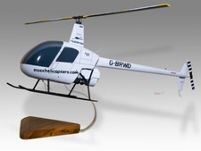 Robinson R22 Essex Helicopters Solid Mahogany Wood Handcrafted Helicopter Model