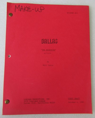 Original 1982 dallas script - 1982, tv