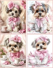 8 Puppy Dog shabby chic tea