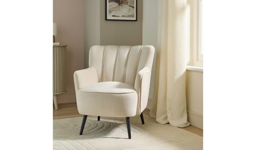 Liora velvet armchair - liora, natural