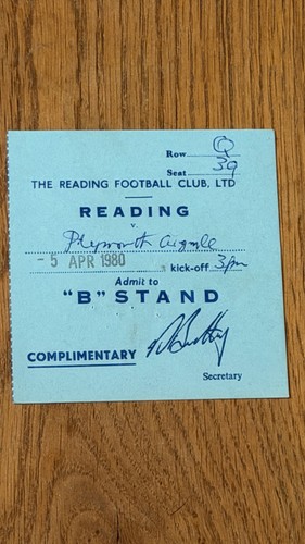 Ticket 1979 reading - reading, v