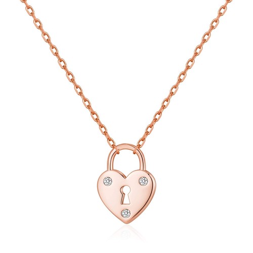 Rose gold plated heart - gold, padlock