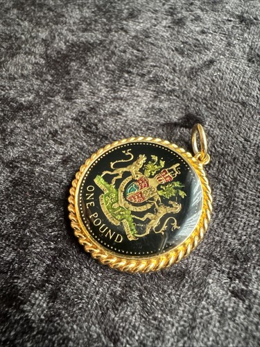 Vintage gilded enamelled pound - gilded,