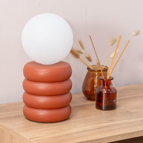 Rust stacked table lamp - rust,