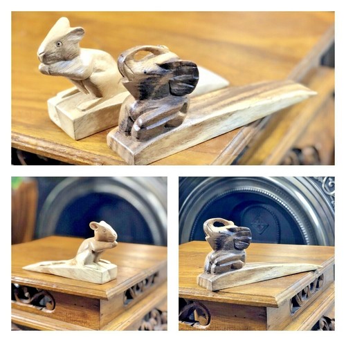 Wooden doorstop animal - wooden,