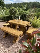 6 SEATER RUSTIC Solid Wooden