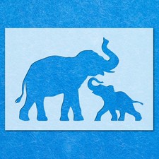 Elephants Mum Baby Stencil: Mylar Airbrush Wall Art Painting Crafts , DIY