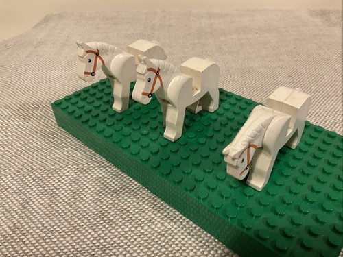 Lego vintage white horse - vintage, x3
