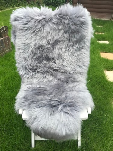 Grey sheepskin rug - grey,