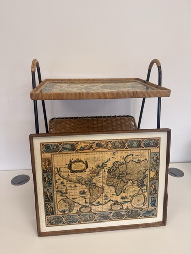 Vintage rattan bar - vintage, cart