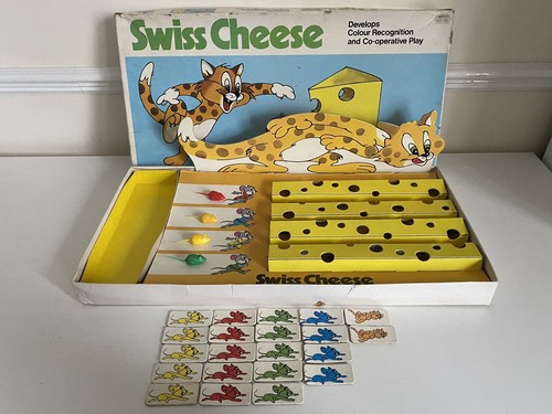 Vintage games swiss - games, cheese
